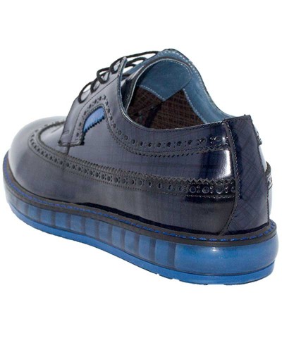 Checkered Rugan Erkek Ayakkabı Mavi